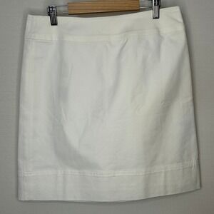 Talbots Petites Crisp White Knee Skirt Women Size 6P Classic Career Everyday NWT